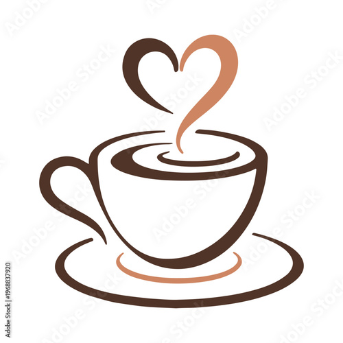 A heart-shaped coffee steam rising from a cozy cup of cappuccino