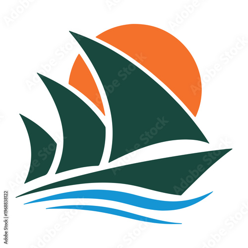 Sailboat gliding over calm waters under a setting sun