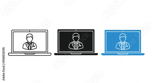 Evolution of video call quality from basic to enhanced visuals Vector