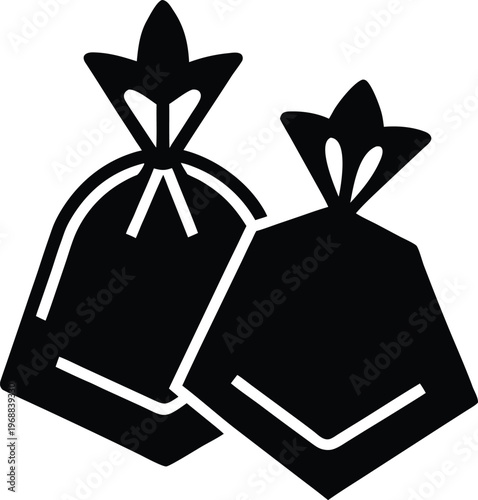 scented sachets silhouette vector art illustration, black and white design