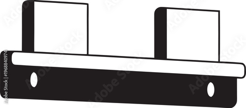 wall mounted toilet shelf silhouette vector art illustration, black and white design