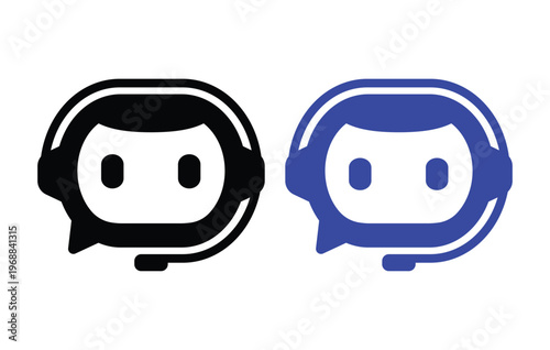 Chatbot Icon, AI Assistant, Customer Support Bot, Artificial Intelligence Chat, Virtual Assistant Line Vector Icon