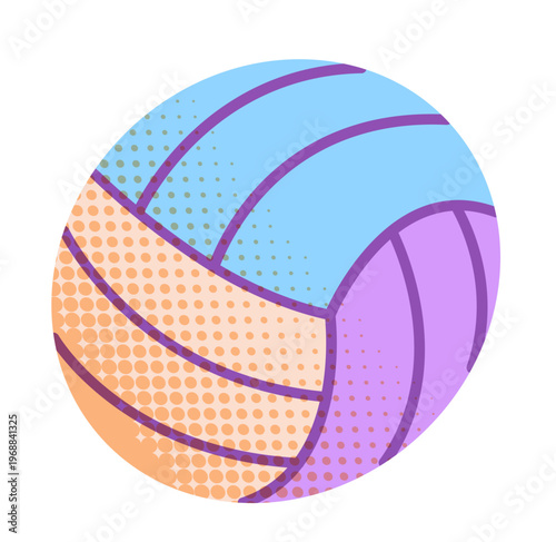 Vector flat beach volleyball on isolated background