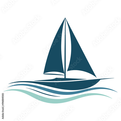Elegant sailboat gliding over serene waves in a tranquil sea