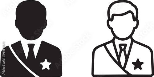 Isolated Mayor Icon, Mayor icon, Mayor vector, leadership role, government official, city management, political symbol, authority concept