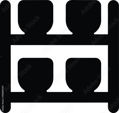 smart speaker shelf silhouette vector art illustration, black and white design