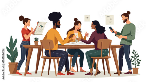 A person stands beside a potted plant with large green leaves, conveying a sense of calm and connection to nature.