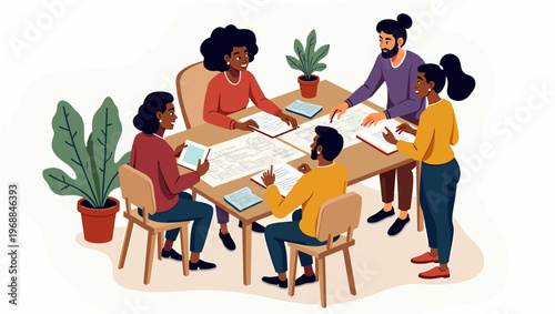 A minimalist illustration of a potted plant with a green leaf on a clean background, evoking a sense of calmness and serenity.