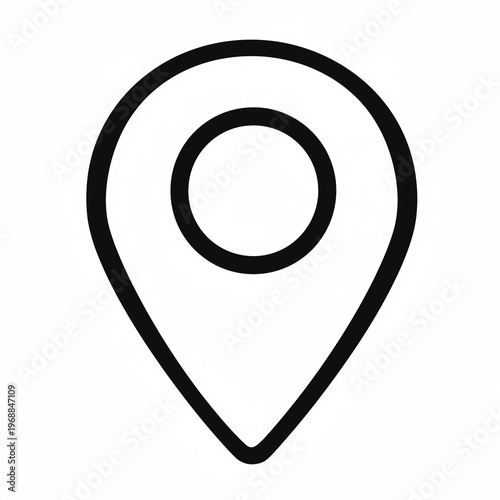 Simple map location pin icon representing a geographic point of interest or destination for navigation and search