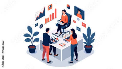 A simple illustration of a potted plant with blue leaves on a white background, conveying a sense of calmness and serenity, ideal for use in design pr