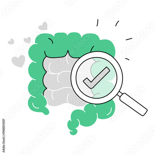 Gut Health Check icon, Comprehensive Digestive Wellness Assessment and Gut Microbiome Health Monitoring, Improve Digestive Health with a Thorough Gut Health Check icon