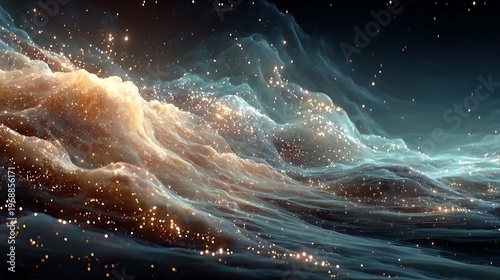 Cosmic abstract background with glowing dust particles images