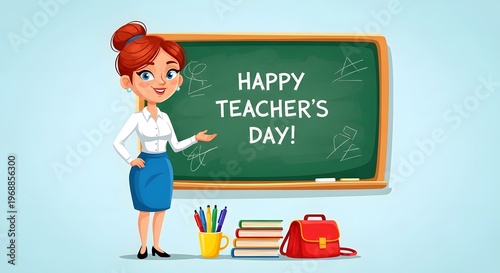 Happy teacher's day illustration