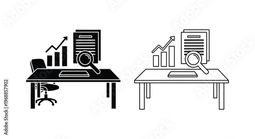 Boost Office Productivity with Smart Workstation Setups Vector