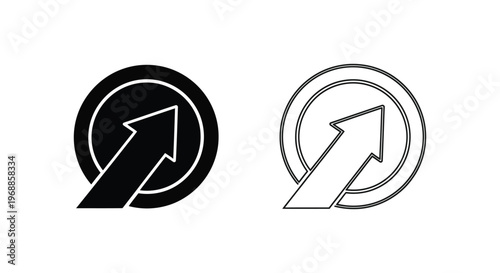 Modern Arrow Icons: Upgrade Design with Minimalist Circular Direction Symbols Vector
