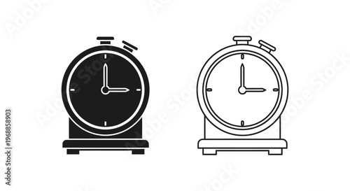 Classic Stopwatch and Alarm Clock Designs for Timing Needs Vector