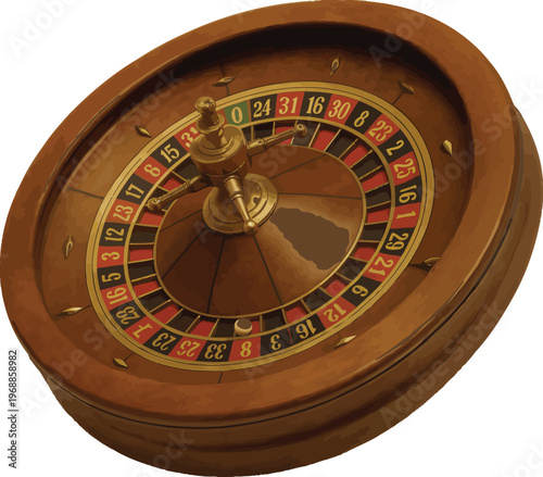 Roulette Wheel, Casino Game, Gambling Roulette, Wooden Wheel