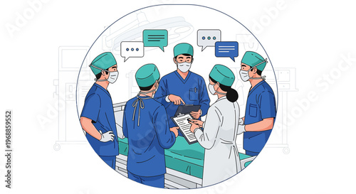 Medical Team Discussing Patient Case in Operating Room