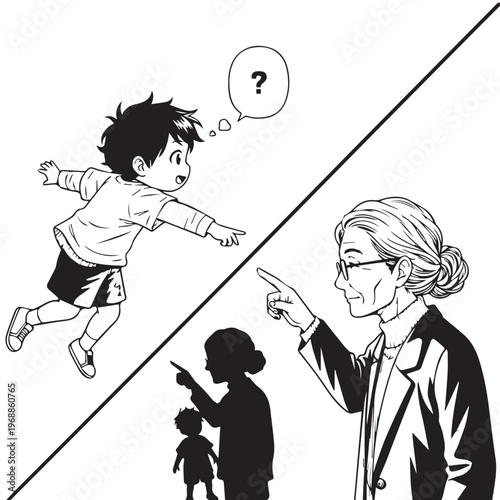 Conflict, family, relationship, communication, disagreement, vector illustration