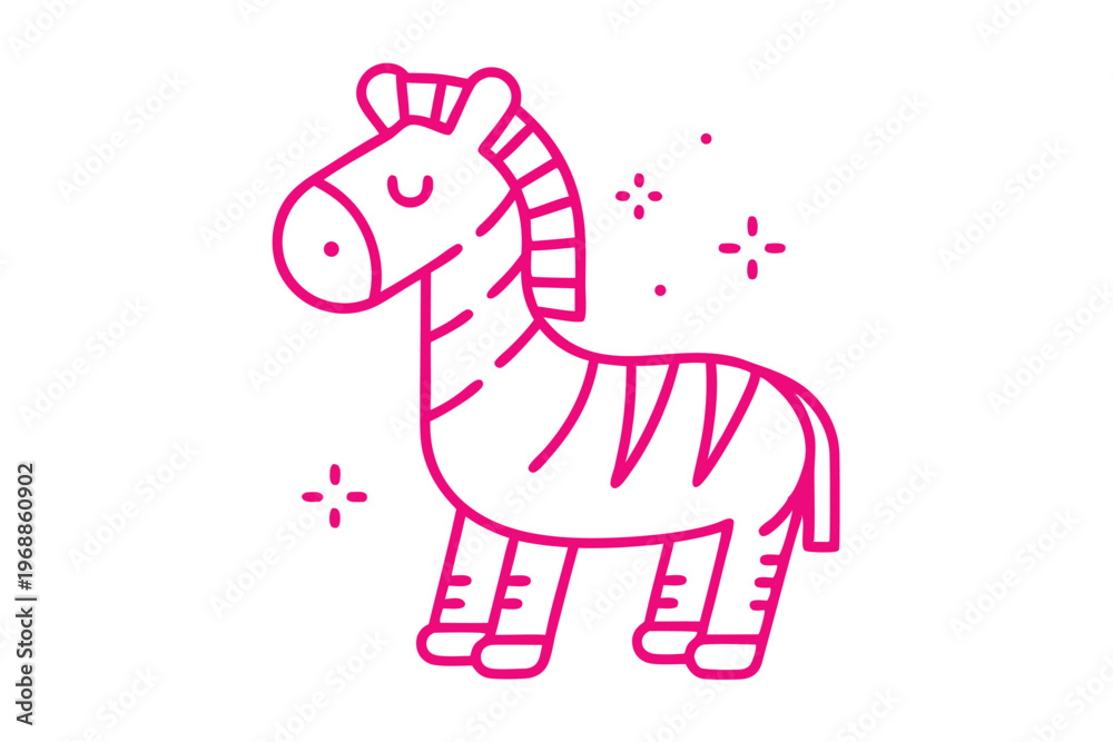 Fototapeta premium Friendly Waving Fluffy Cloud Character, Simple Cartoon Line Art Drawing