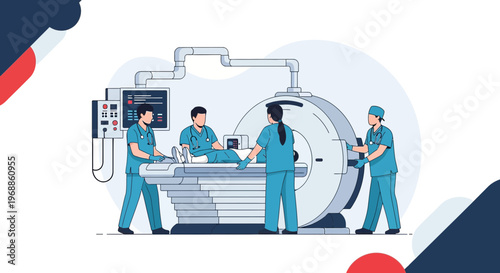 Medical Team Performing Advanced Diagnostic Imaging Scan on Patient in Modern Hospital