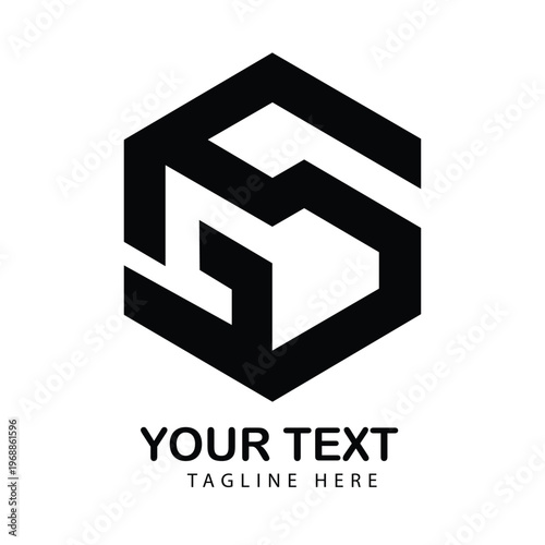 Modern Black Hexagon Monogram Logo Template for Corporate Brand Identity