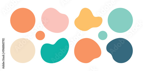 A pleasing assortment of various pastel abstract shapes and circles.