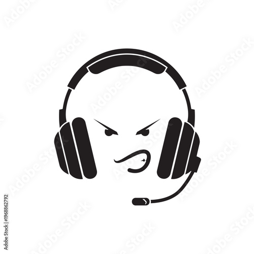 Angry customer service representative with headset.