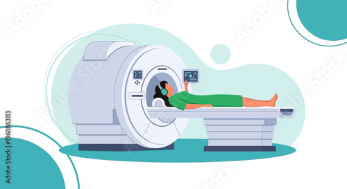 Patient undergoing MRI scan in a modern medical imaging facility