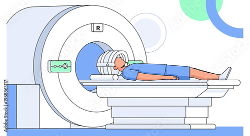 Patient undergoing MRI scan in a modern medical imaging facility