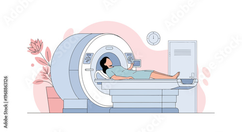 Patient undergoing MRI scan in a modern medical imaging facility
