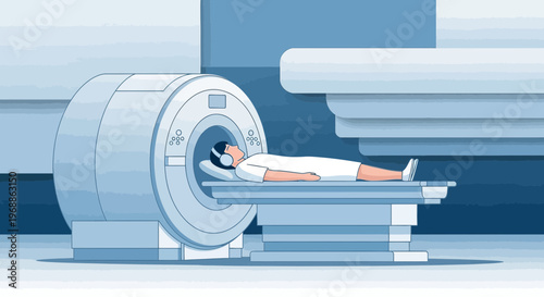 Patient undergoing MRI scan in a modern medical imaging facility