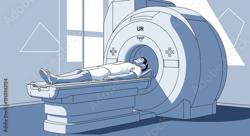 Patient undergoing MRI scan in a modern medical imaging facility