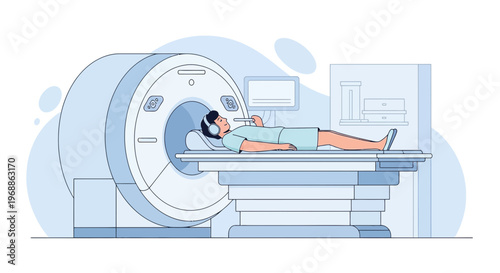 Patient undergoing MRI scan in a modern medical imaging facility