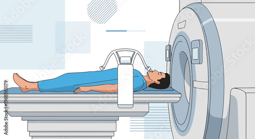 Patient undergoing MRI scan in a modern medical imaging facility