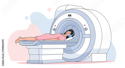 Patient undergoing MRI scan in a modern medical imaging facility