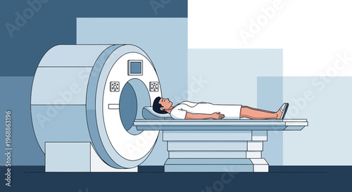 Patient undergoing MRI scan in a modern medical imaging facility