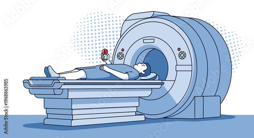 Patient undergoing MRI scan in a modern medical imaging center, diagnostic technology