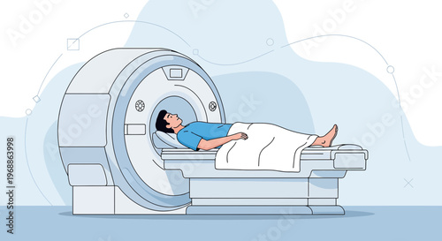 Patient undergoing MRI scan in a modern medical imaging center, healthcare technology
