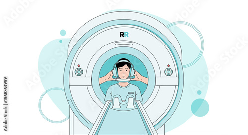 Patient undergoing MRI scan in a modern medical imaging center, healthcare concept