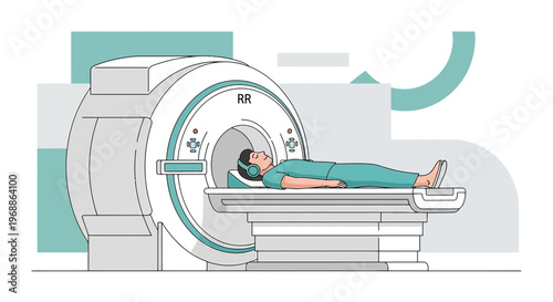 Patient undergoing MRI scan in a modern medical imaging center