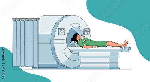 Patient undergoing MRI scan in a modern medical imaging center