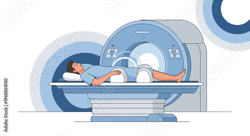 Patient undergoing MRI scan in a modern medical imaging center