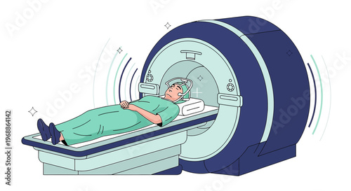 Patient undergoing MRI scan in a modern medical imaging center