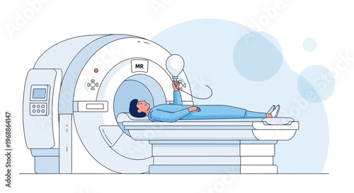 Patient undergoing MRI scan in a modern medical imaging center