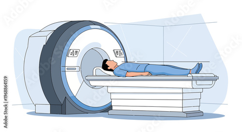 Patient undergoing MRI scan in a modern medical imaging center