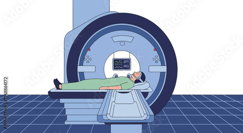 Patient undergoing MRI scan in a modern medical imaging center