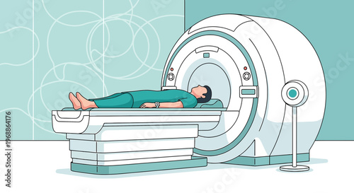 Patient undergoing MRI scan in a modern medical imaging center