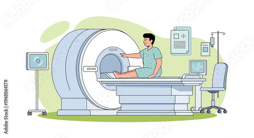 Patient undergoing MRI scan in a modern medical imaging center