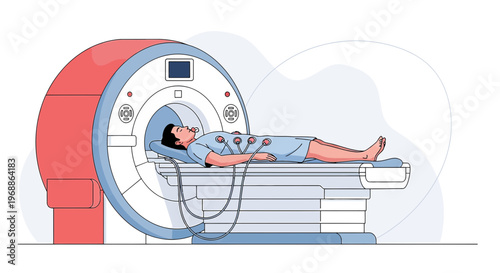 Patient undergoing MRI scan in a modern medical imaging center